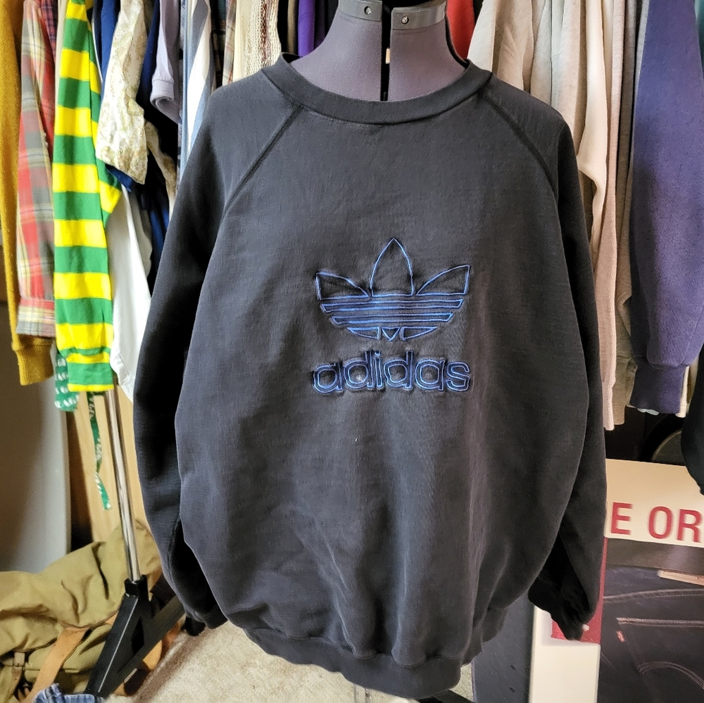 Vtg 90s Adidas Crew Neck Sweatshirt XL Used